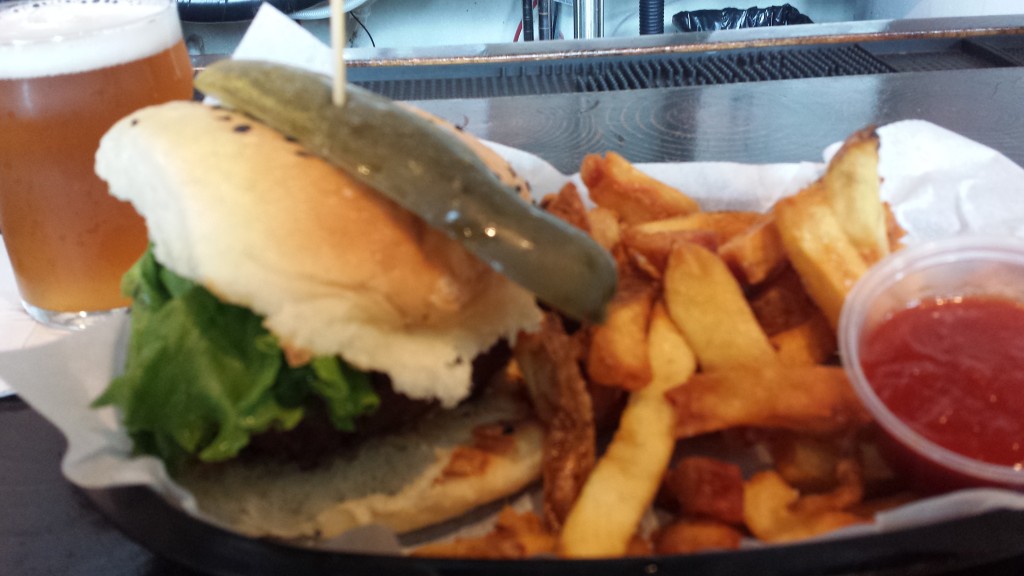 Peekskill Brewery Burgers and Fries