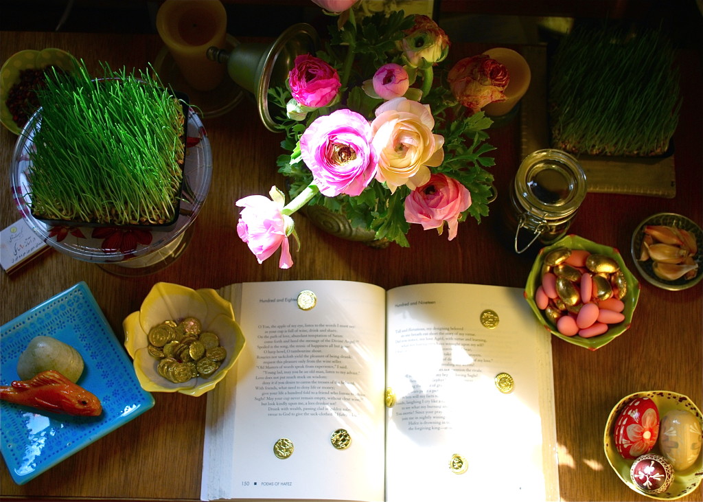 Nowruz traditional rituals and is a setting of a Haft-Seen Table