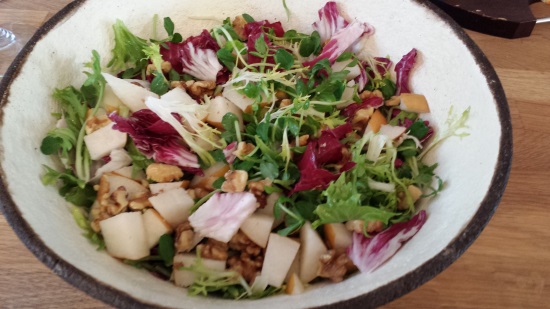 Chicory and Asian Pear Salad with Membrillo Vinaigrette 