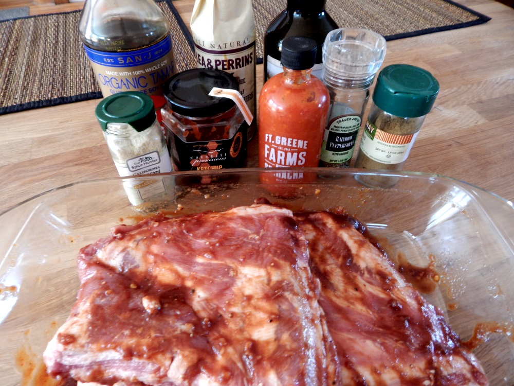 Marbled Meat Ribs Marinating