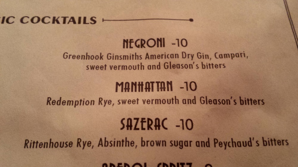 Gleason's Peekskill Classic Cocktails
